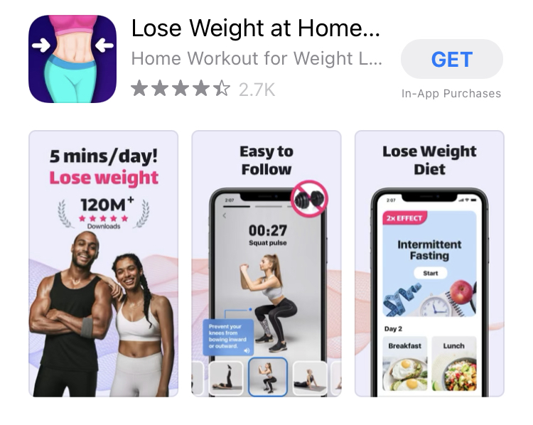 Lose weight at home 앱 소개 이미지 및 영상