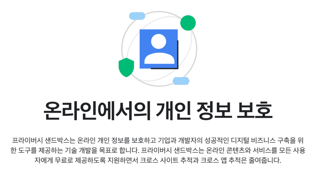 구글 개인 정보 보호 설명 배너