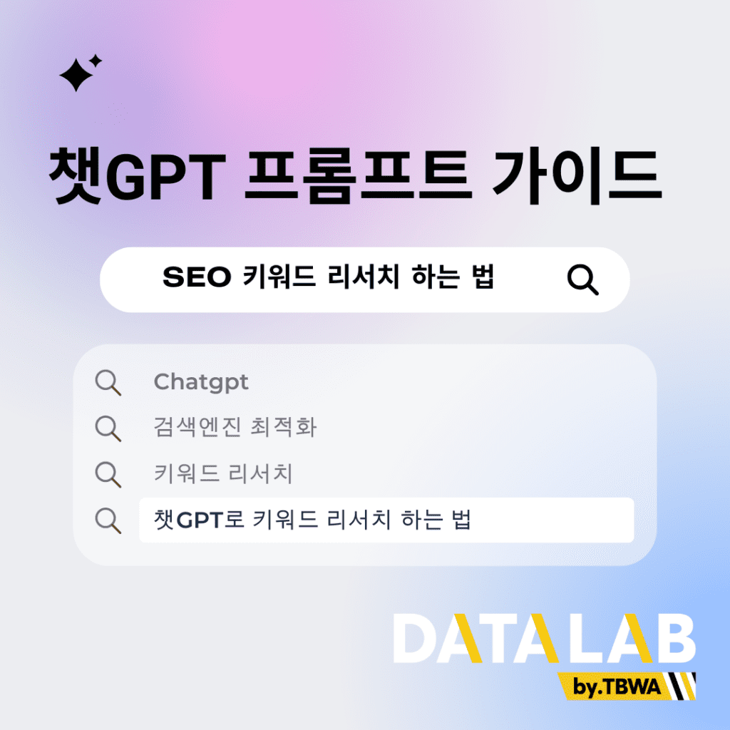 챗gpt 프롬프트 가이드 - seo 키워드 리서치 하는 법