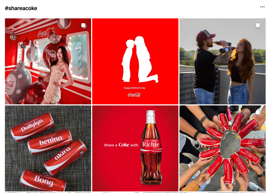 인스타그램 #shareacoke 검색 결과